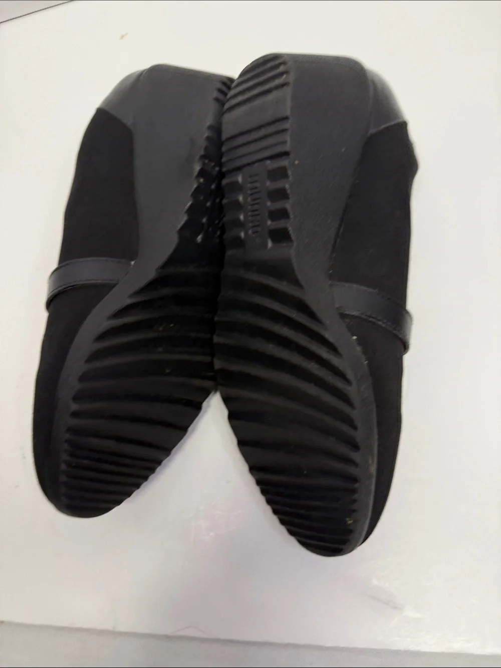 Munro Black Slip-On Loafer with Decorative Buckle